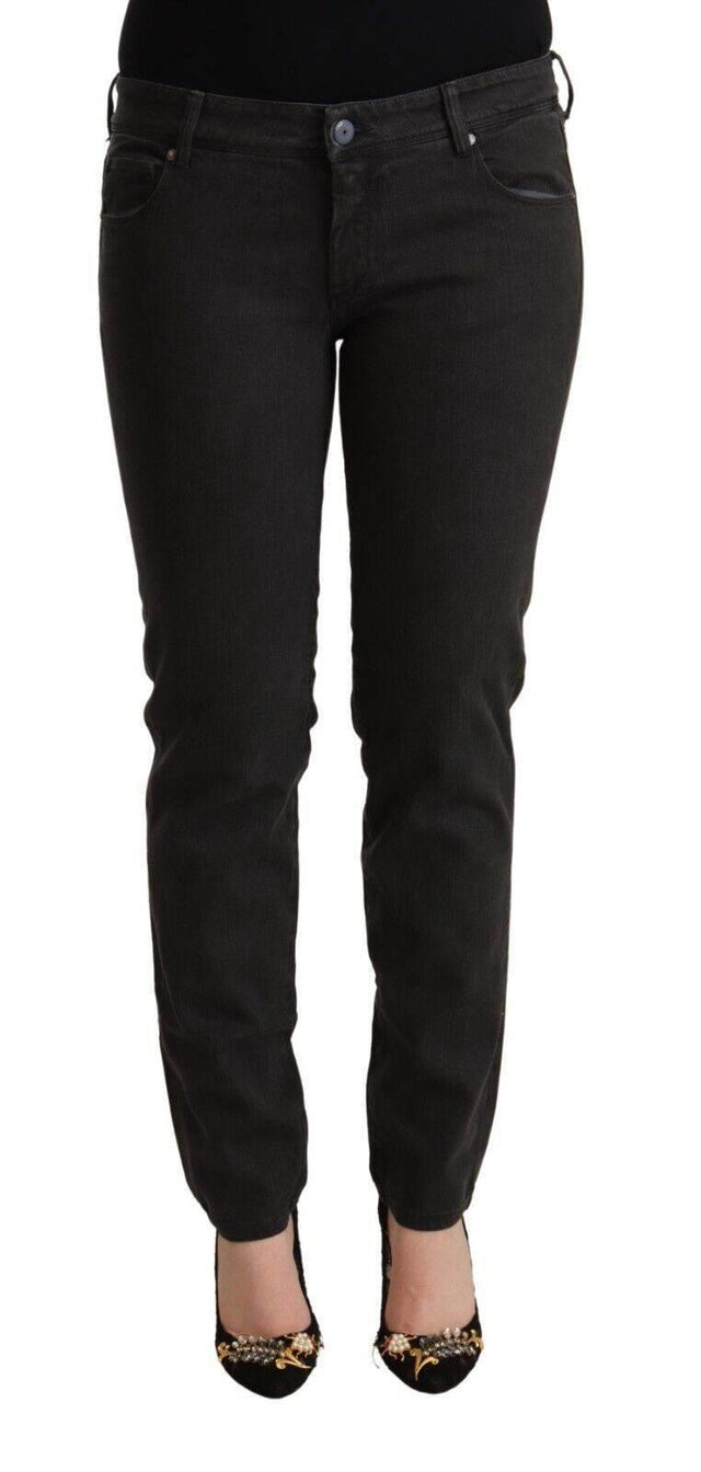 Ermanno Scervino Black Low Waist Skinny Denim Cotton Jeans - Hilstor