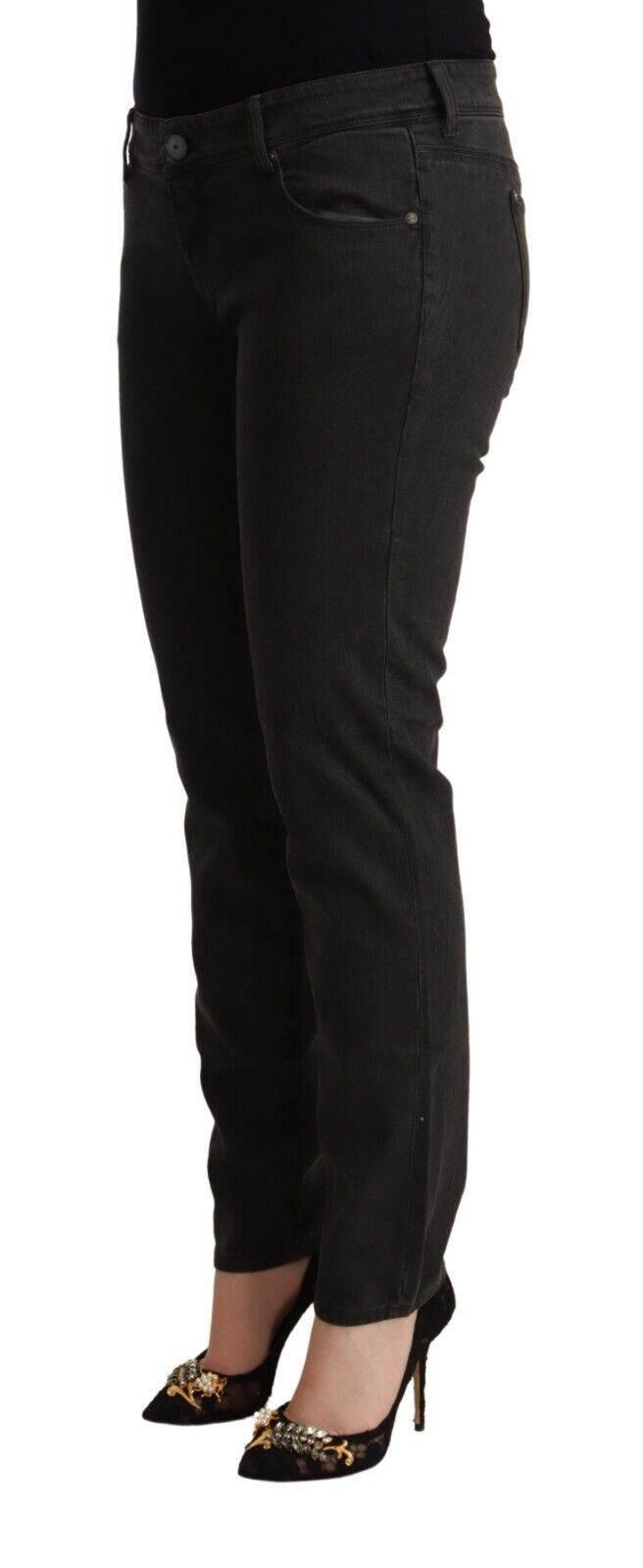 Ermanno Scervino Black Low Waist Skinny Denim Cotton Jeans - Hilstor
