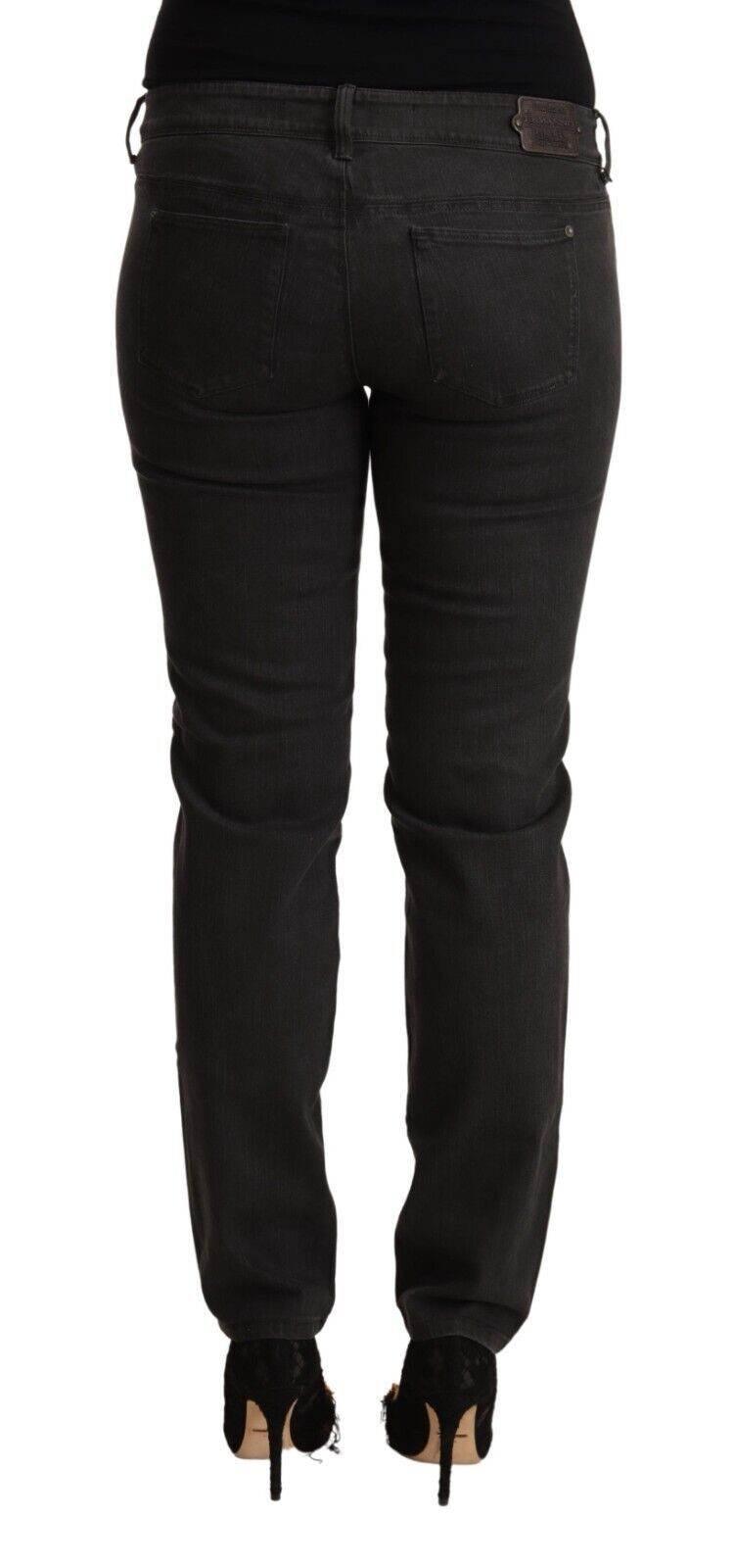 Ermanno Scervino Black Low Waist Skinny Denim Cotton Jeans - Hilstor