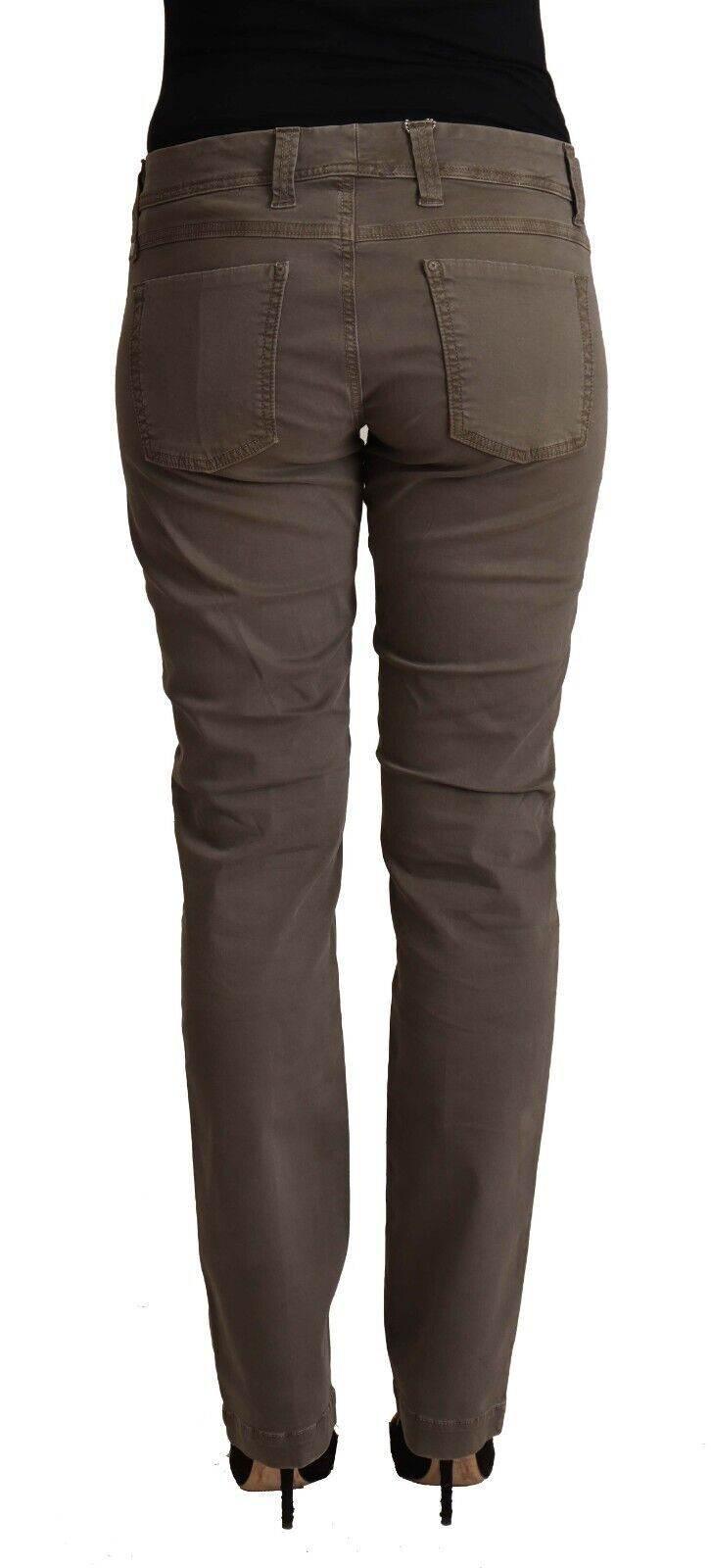 CYCLE Brown Cotton Low Waist Skinny Casual Jeans - Hilstor