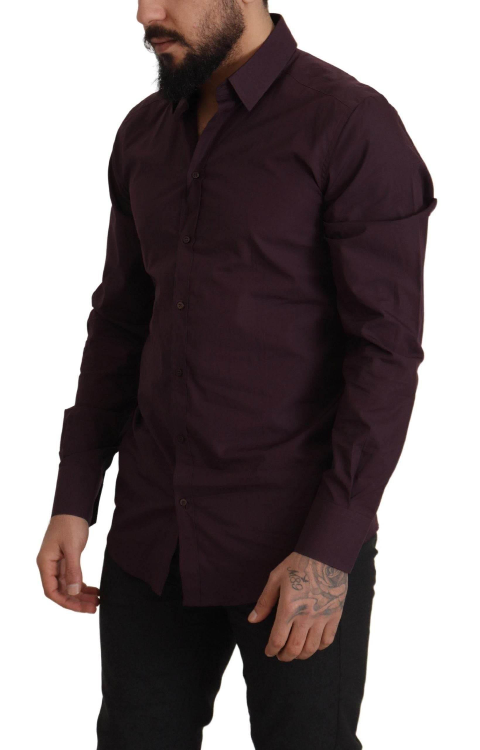 Dolce & Gabbana Regal Purple Slim Fit Dress Shirt - Hilstor