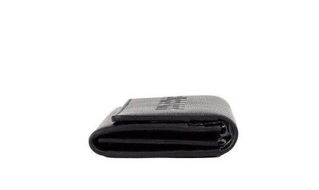 Burberry Porter Black Grained Leather Branded Logo Embossed Clutch Flap Wallet - Hilstor