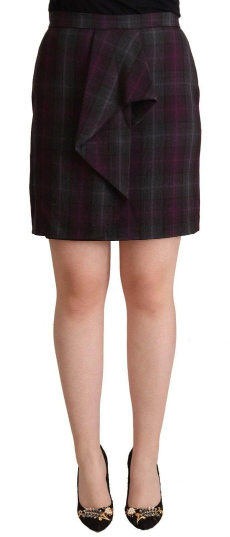 BENCIVENGA Elegant High Waisted Checkered Skirt - Hilstor