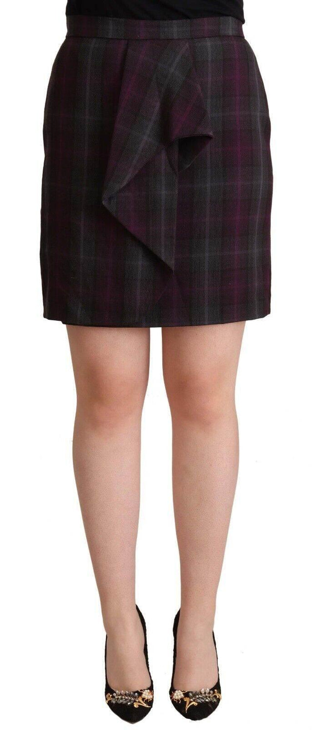 BENCIVENGA Elegant High Waisted Checkered Skirt - Hilstor