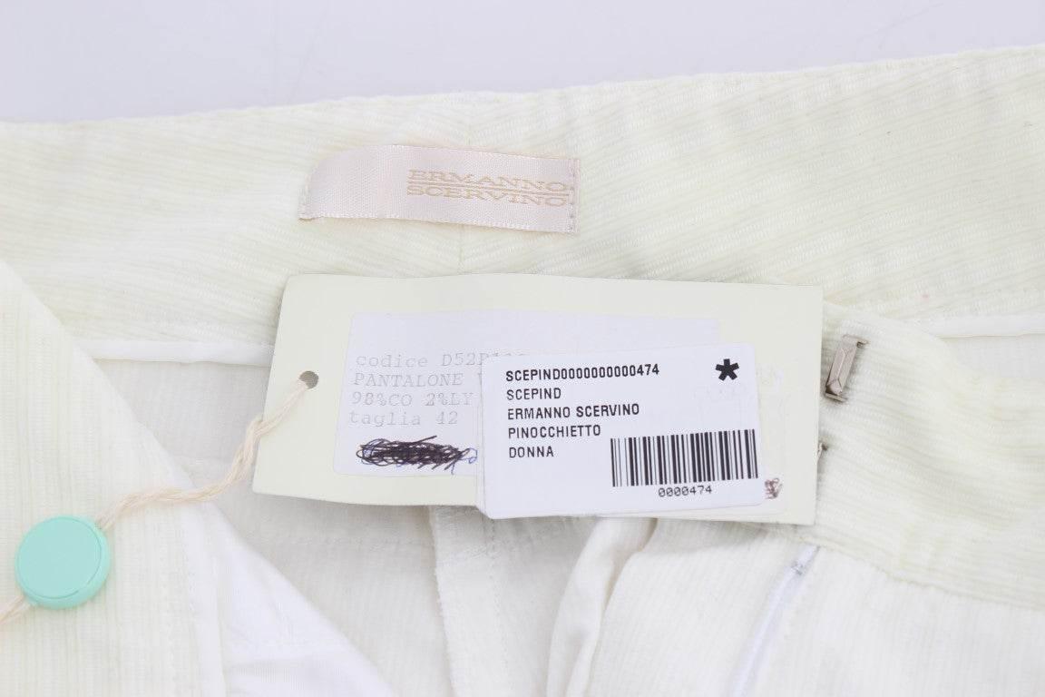 Ermanno Scervino White Striped Straight Fit Pants - Hilstor