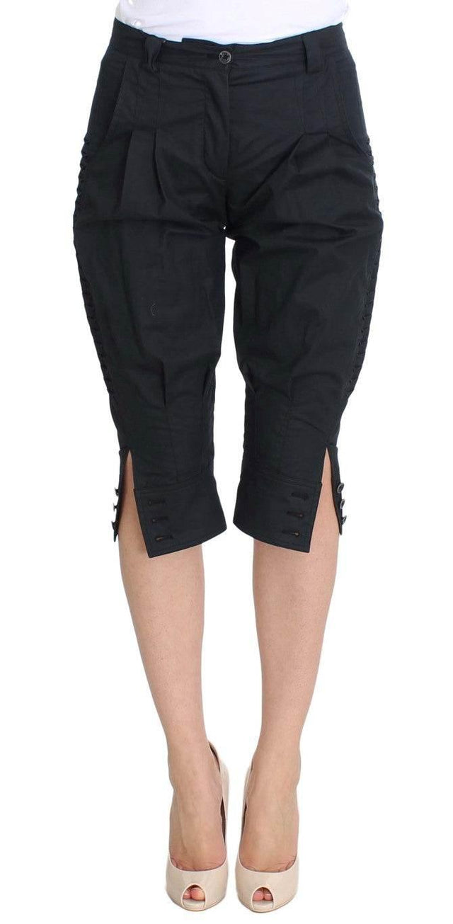 Ermanno Scervino Chic Blue Cotton Casual Pants - Hilstor