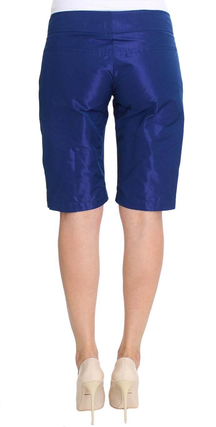 Ermanno Scervino Chic Blue Mid Waist Shorts - Hilstor