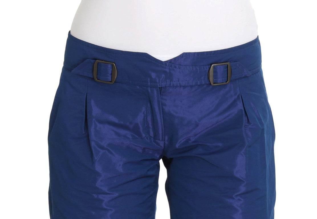 Ermanno Scervino Chic Blue Mid Waist Shorts - Hilstor