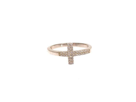 Nialaya Silver CZ Cross Statement Ring - Hilstor
