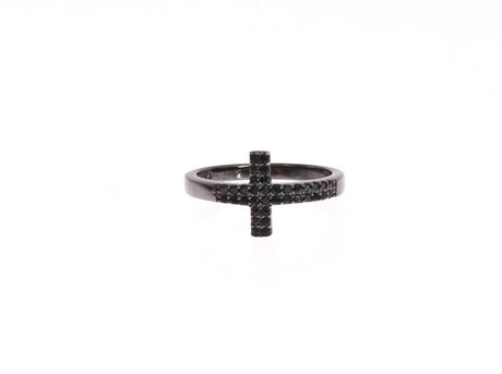 Nialaya Exquisite Black CZ Crystal Sterling Silver Ring - Hilstor