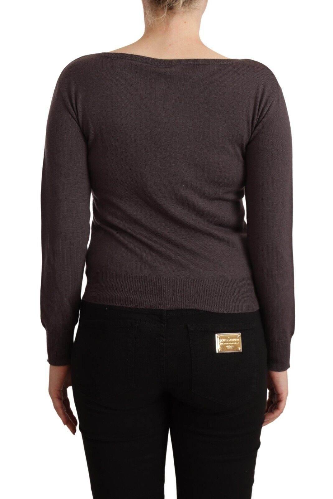 John Galliano Brown Wool Sequined Long Sleeves Pullover Sweater - Hilstor