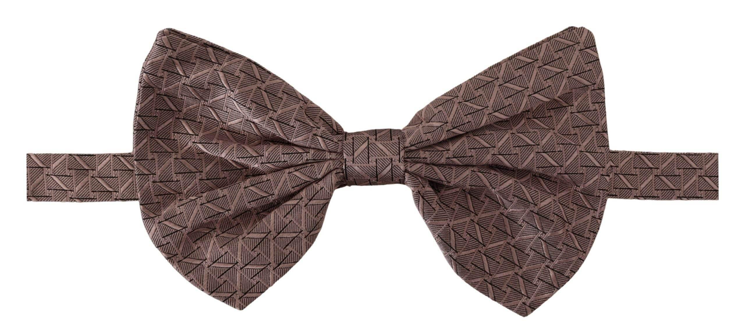Dolce & Gabbana Gray Fantasy Print Adjustable Neck Papillon Bow Tie - Hilstor