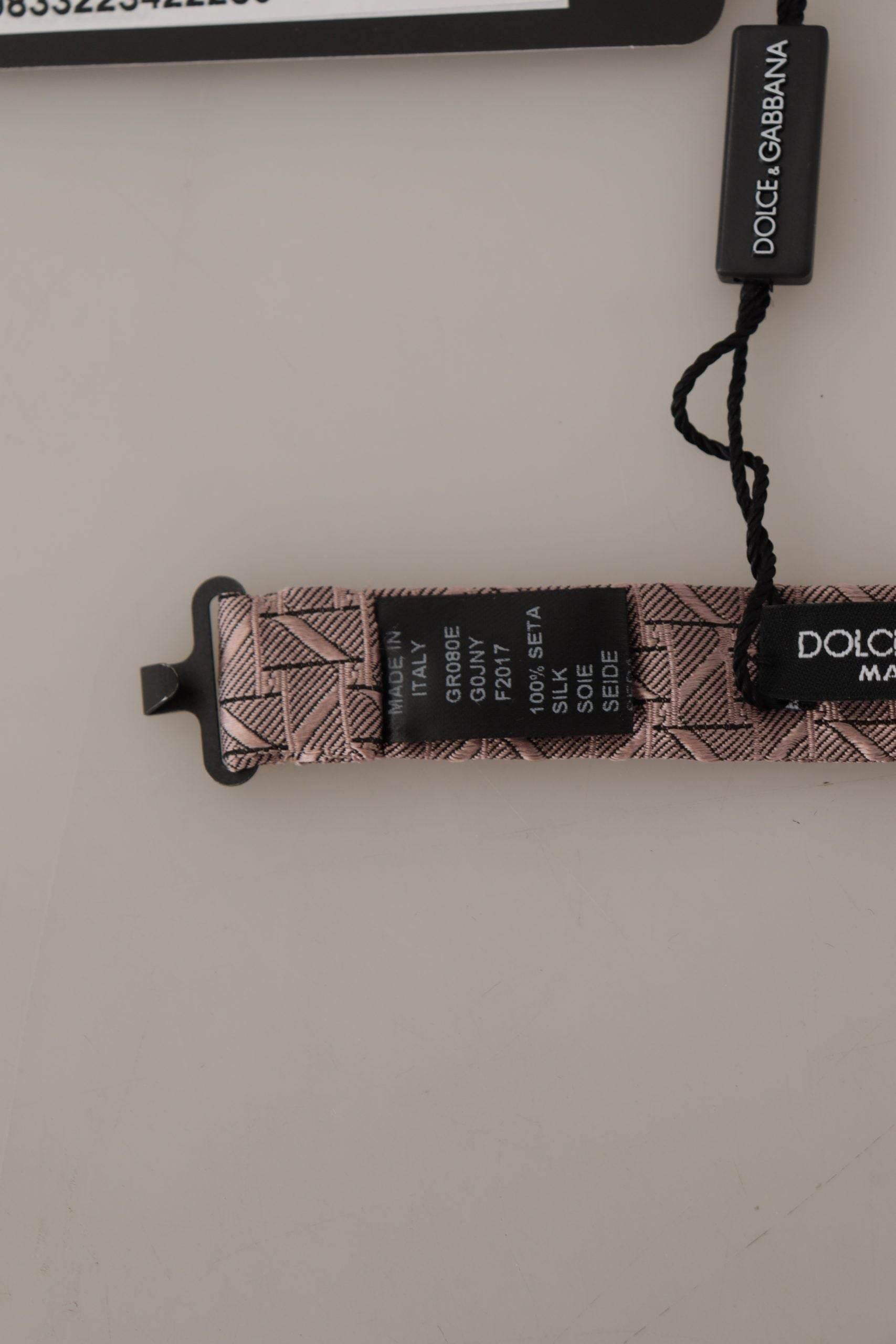 Dolce & Gabbana Gray Fantasy Print Adjustable Neck Papillon Bow Tie - Hilstor