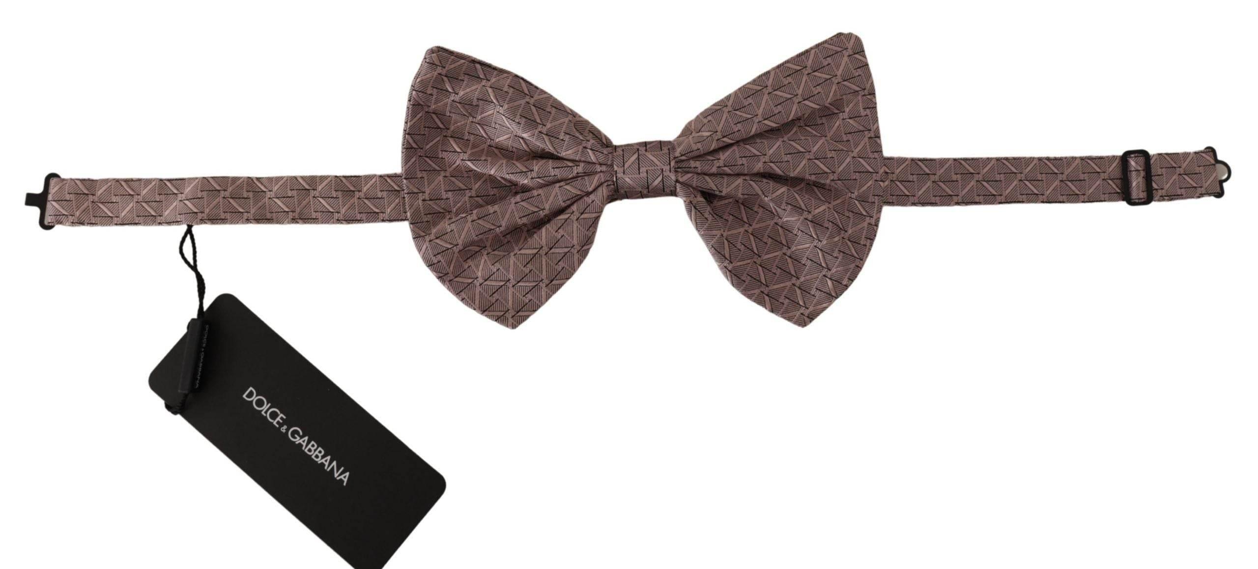 Dolce & Gabbana Gray Fantasy Print Adjustable Neck Papillon Bow Tie - Hilstor