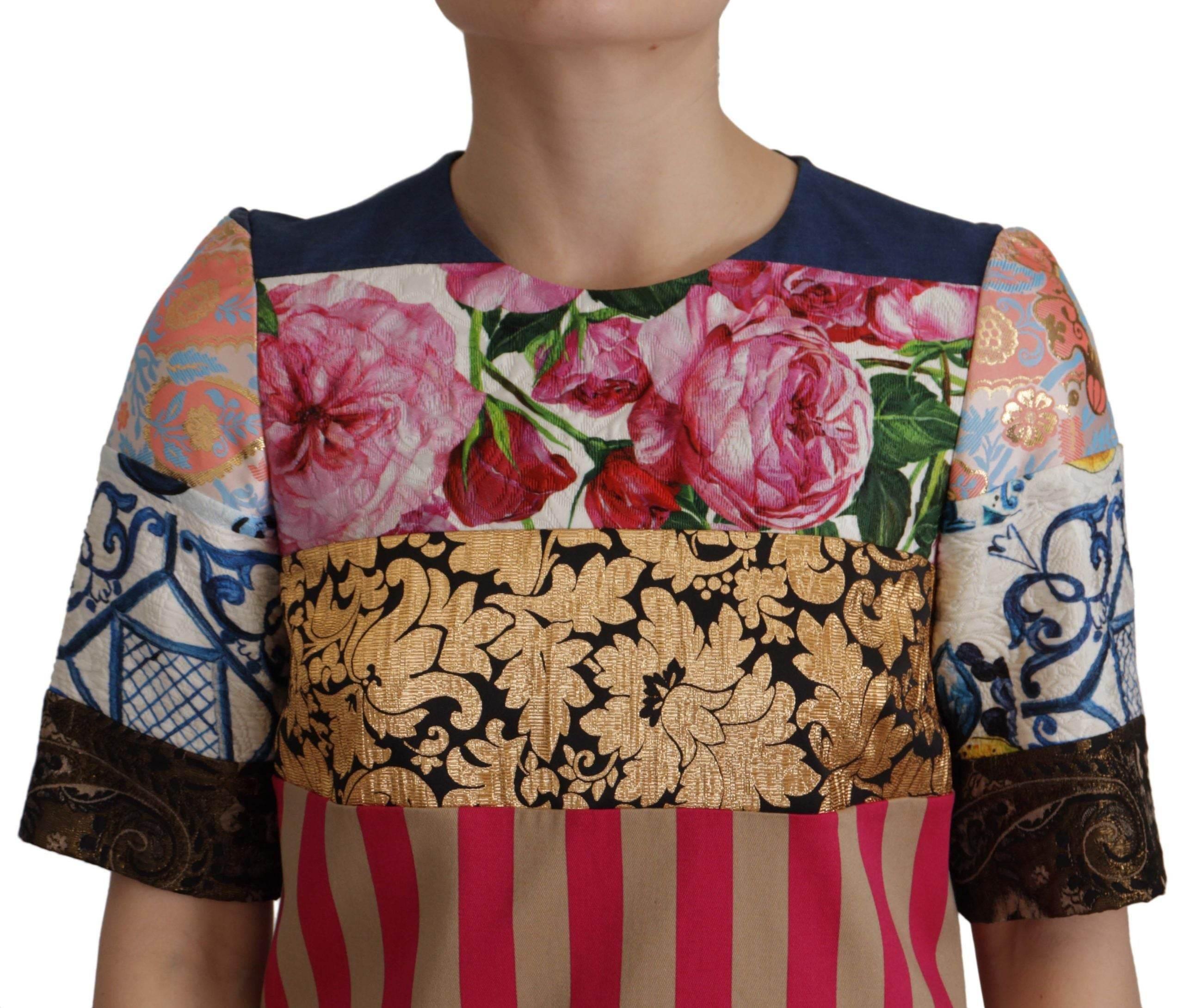 Dolce & Gabbana Patchwork Sheath Mini Dress - Multicolor Elegance - Hilstor