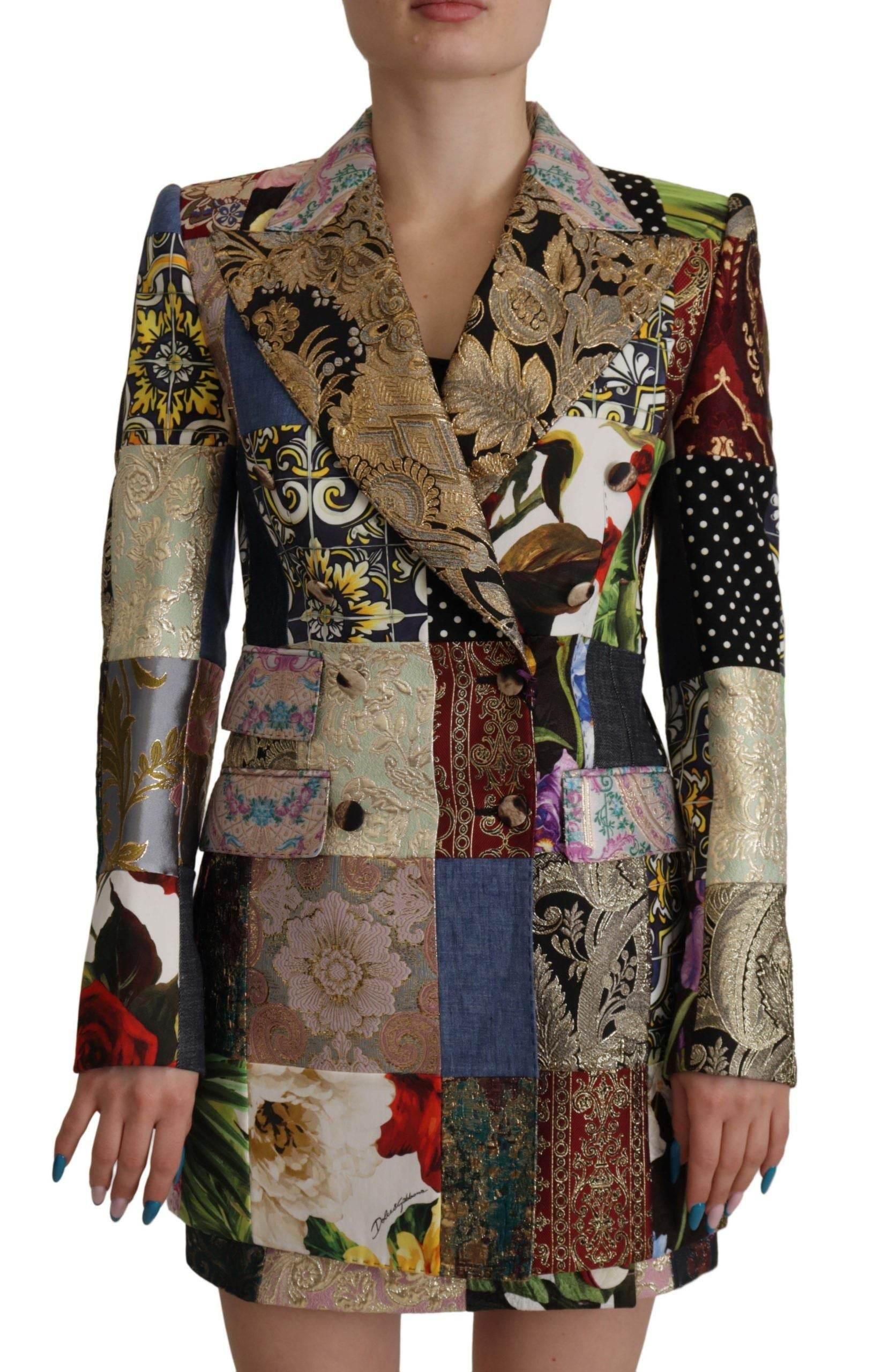 Dolce & Gabbana Elegant Multicolor Patchwork Blazer Jacket - Hilstor