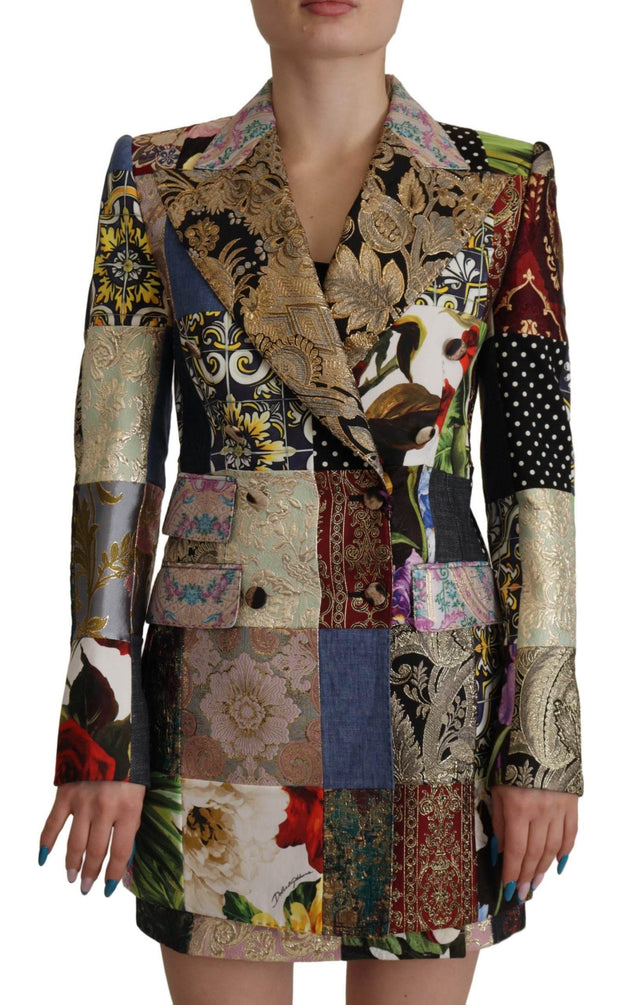 Dolce & Gabbana Elegant Multicolor Patchwork Blazer Jacket - Hilstor