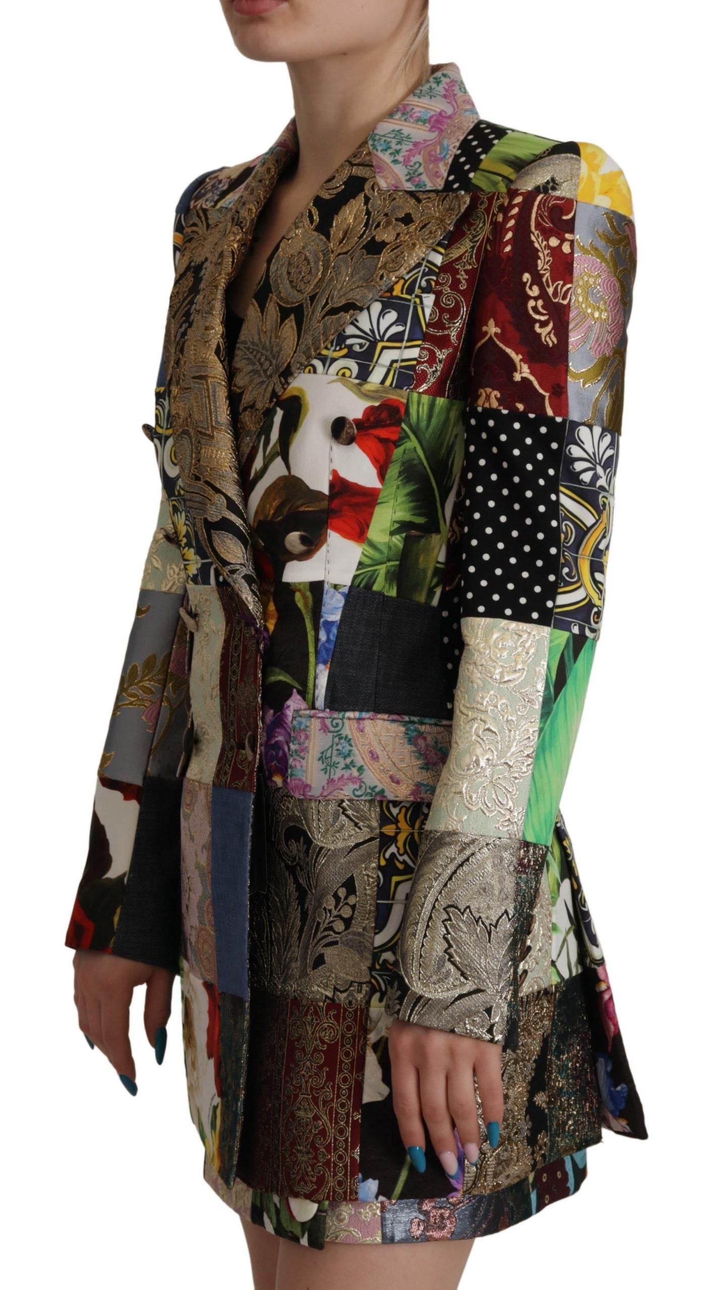 Dolce & Gabbana Elegant Multicolor Patchwork Blazer Jacket - Hilstor
