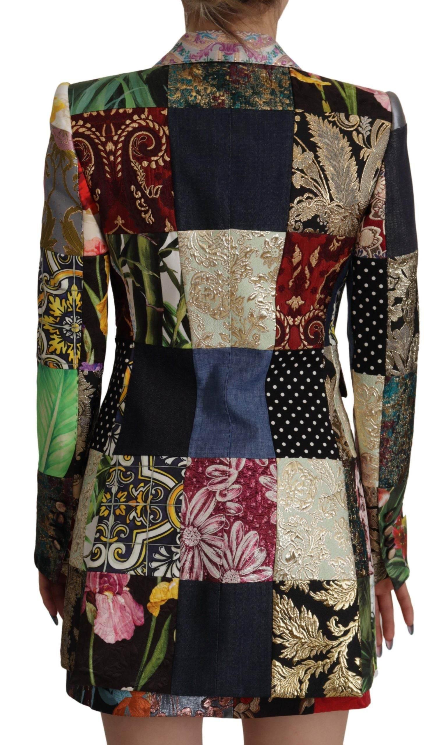 Dolce & Gabbana Elegant Multicolor Patchwork Blazer Jacket - Hilstor