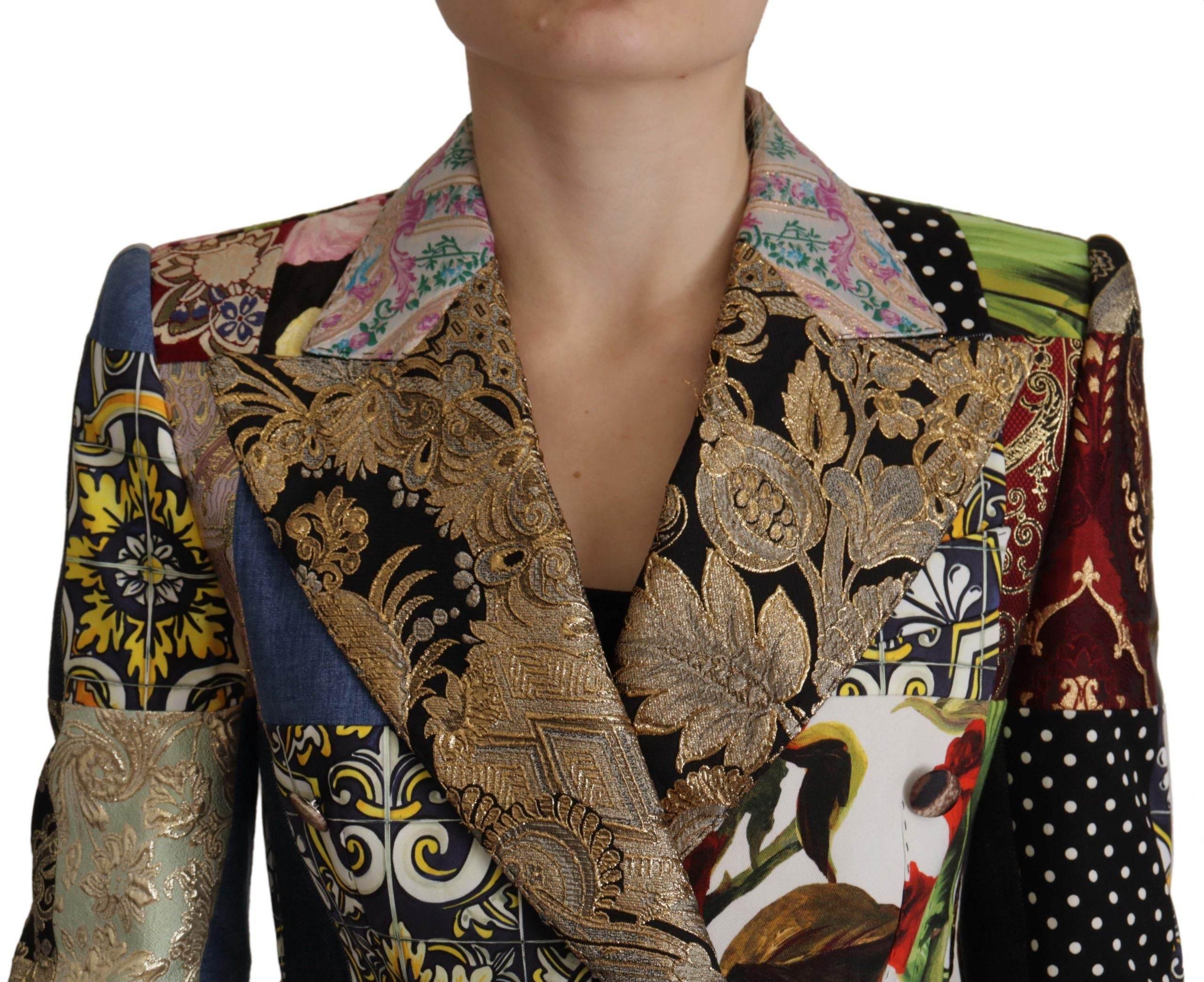 Dolce & Gabbana Elegant Multicolor Patchwork Blazer Jacket - Hilstor