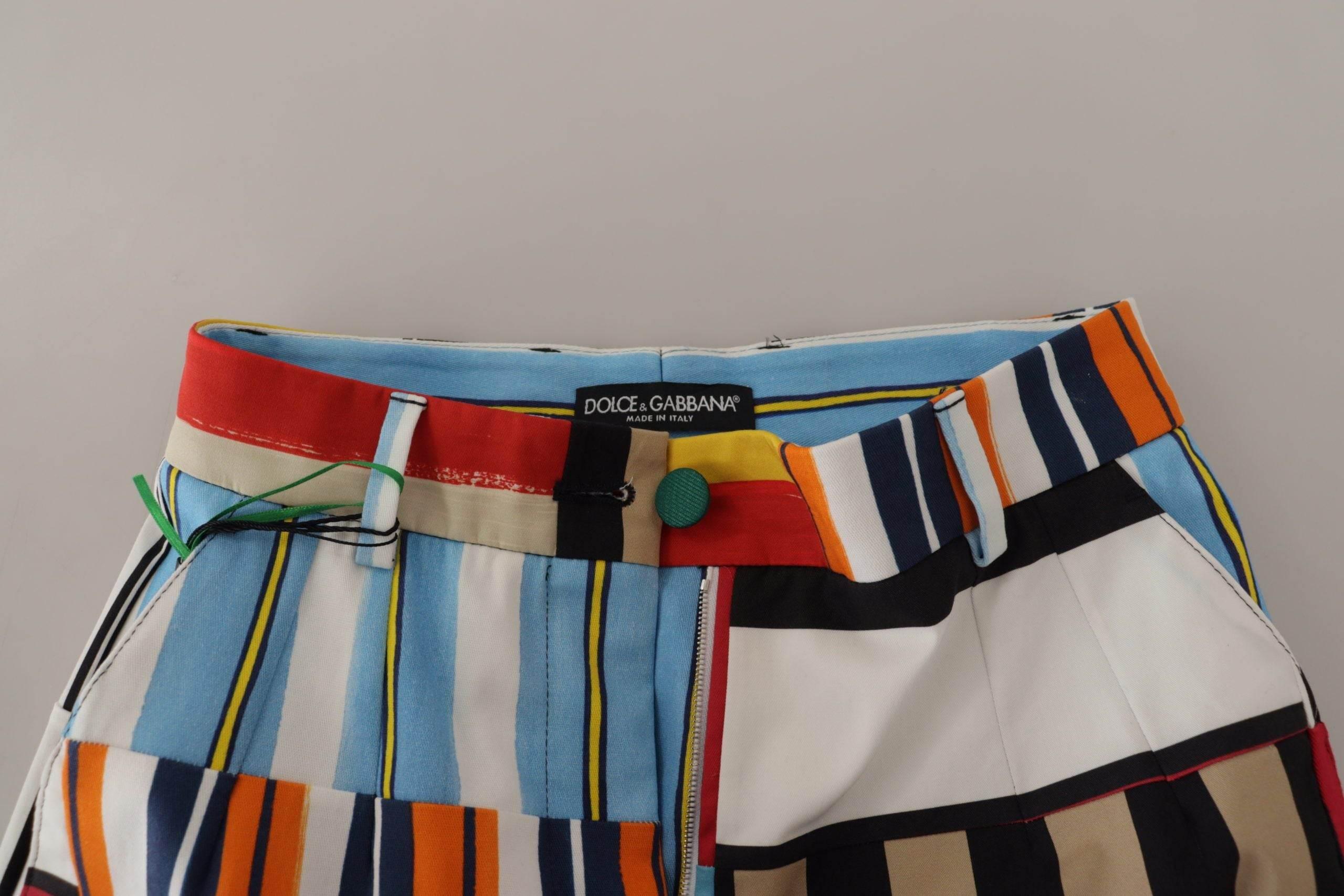 Dolce & Gabbana Elegant High Waist Striped Trousers - Hilstor