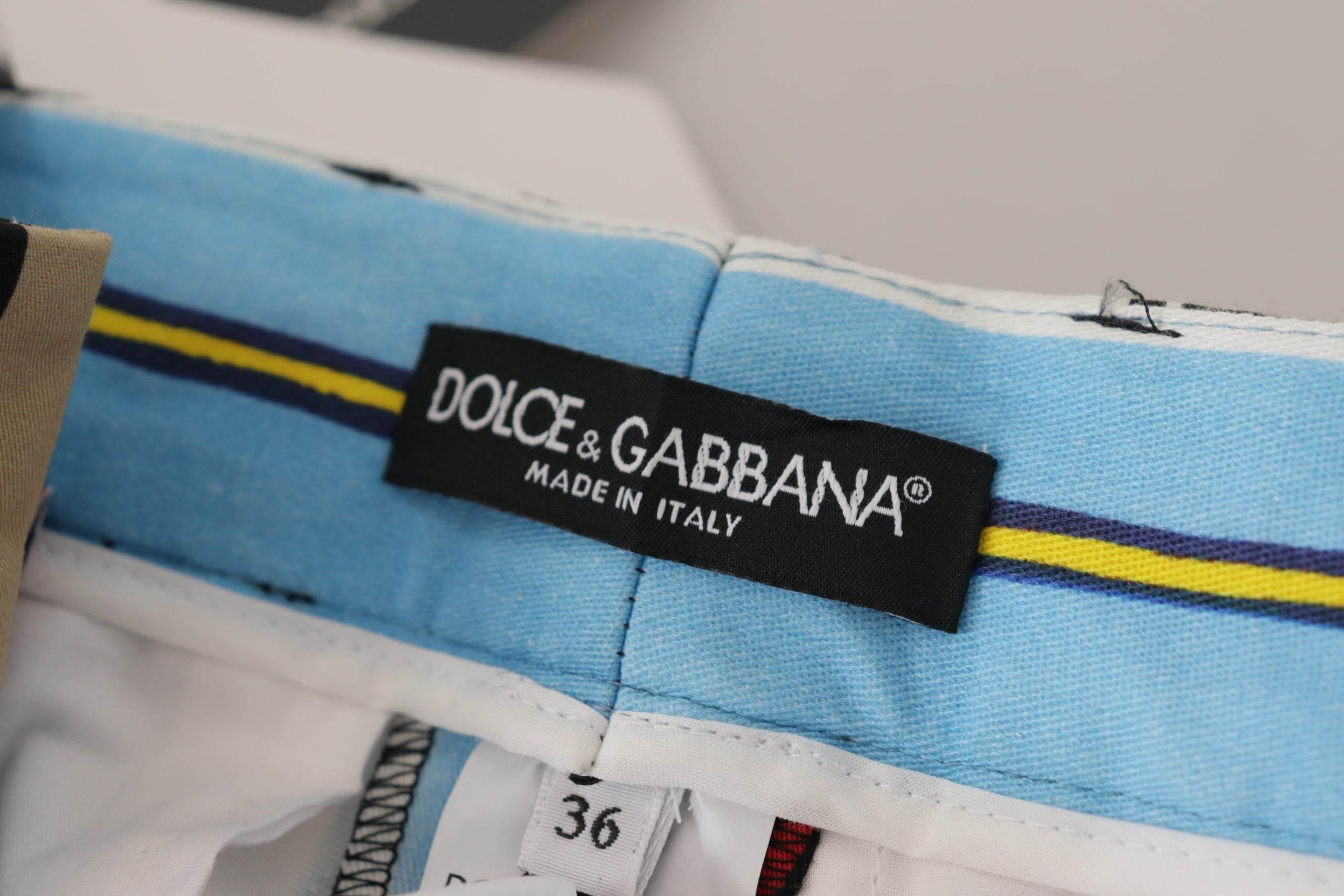 Dolce & Gabbana Elegant High Waist Striped Trousers - Hilstor