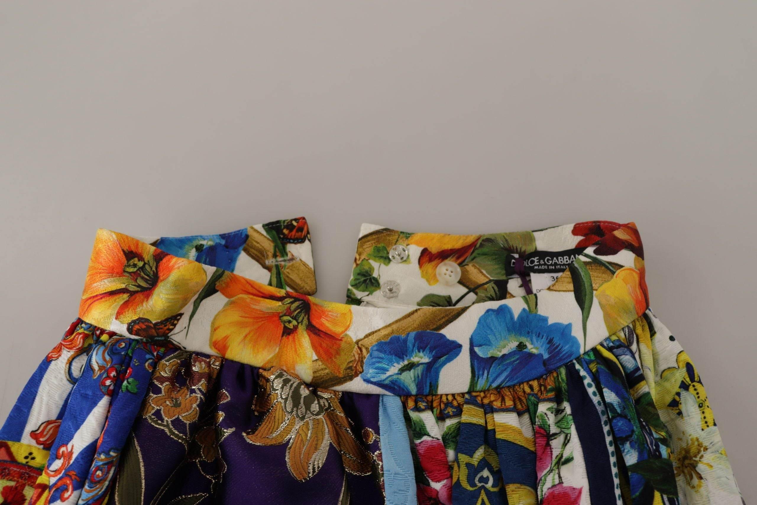 Dolce & Gabbana High Waist Maxi Skirt with Sicilian Patterns - Hilstor