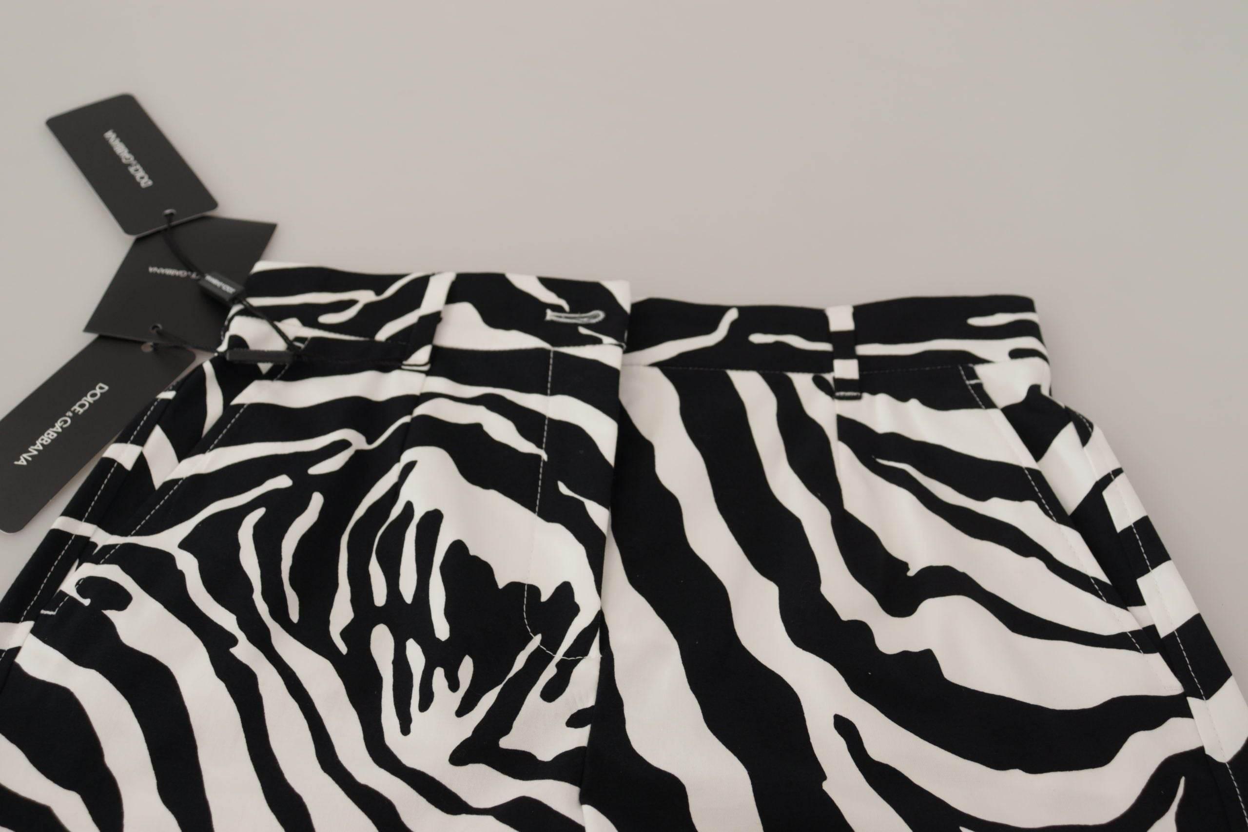 Dolce & Gabbana Zebra Print Mid Waist Hot Pants - Hilstor