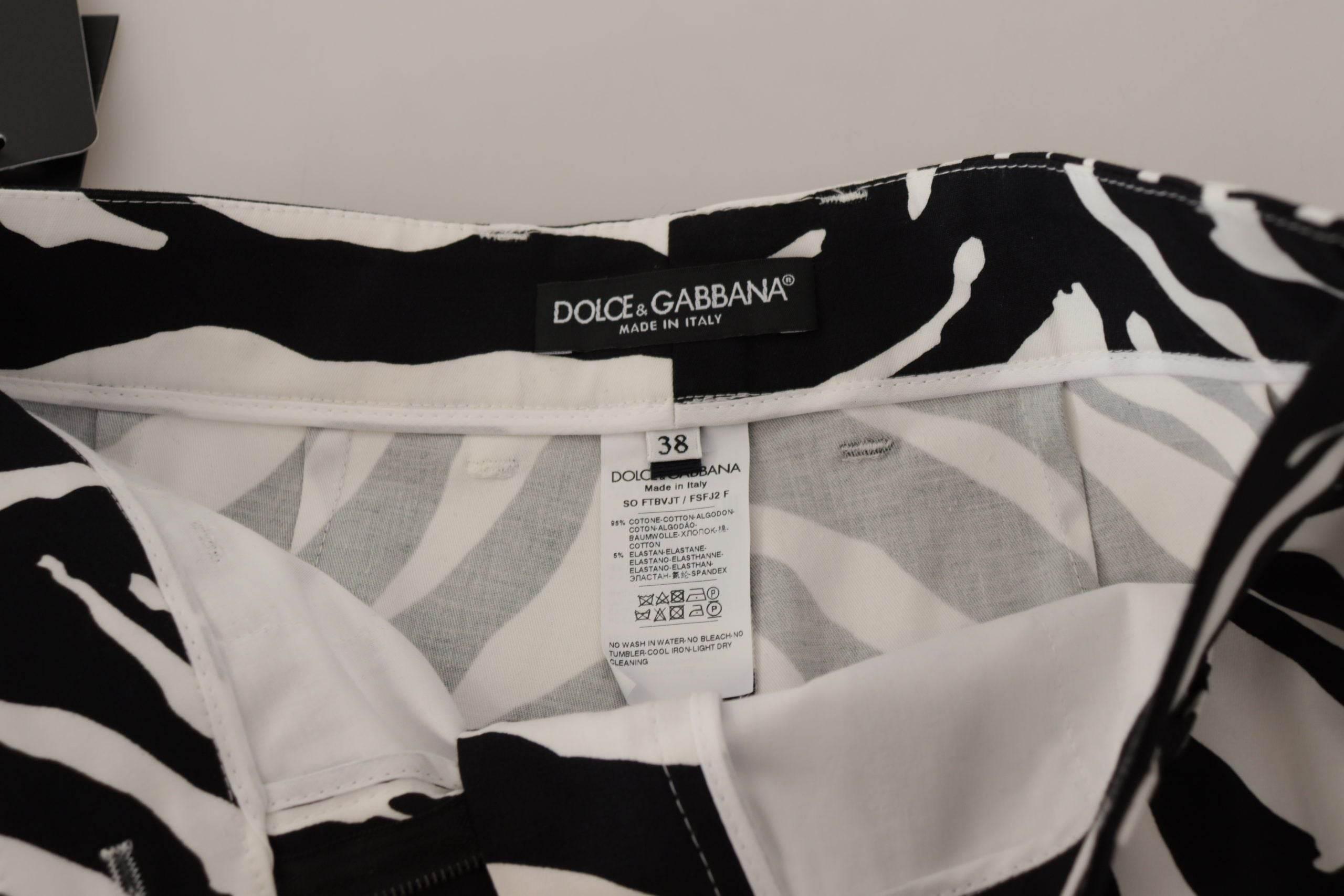 Dolce & Gabbana Zebra Print Mid Waist Hot Pants - Hilstor