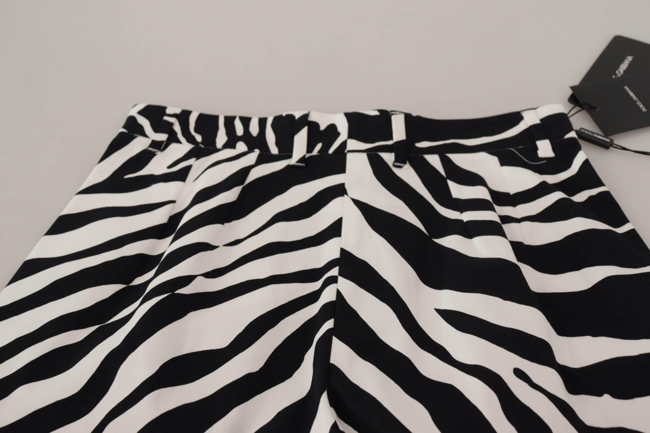 Dolce & Gabbana Zebra Print Mid Waist Hot Pants - Hilstor