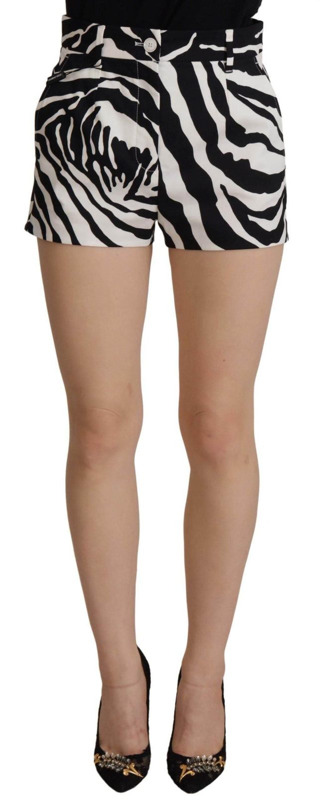 Dolce & Gabbana Zebra Print Mid Waist Hot Pants - Hilstor