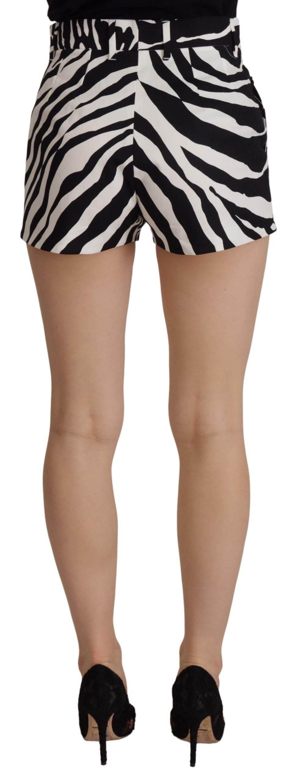 Dolce & Gabbana Zebra Print Mid Waist Hot Pants - Hilstor