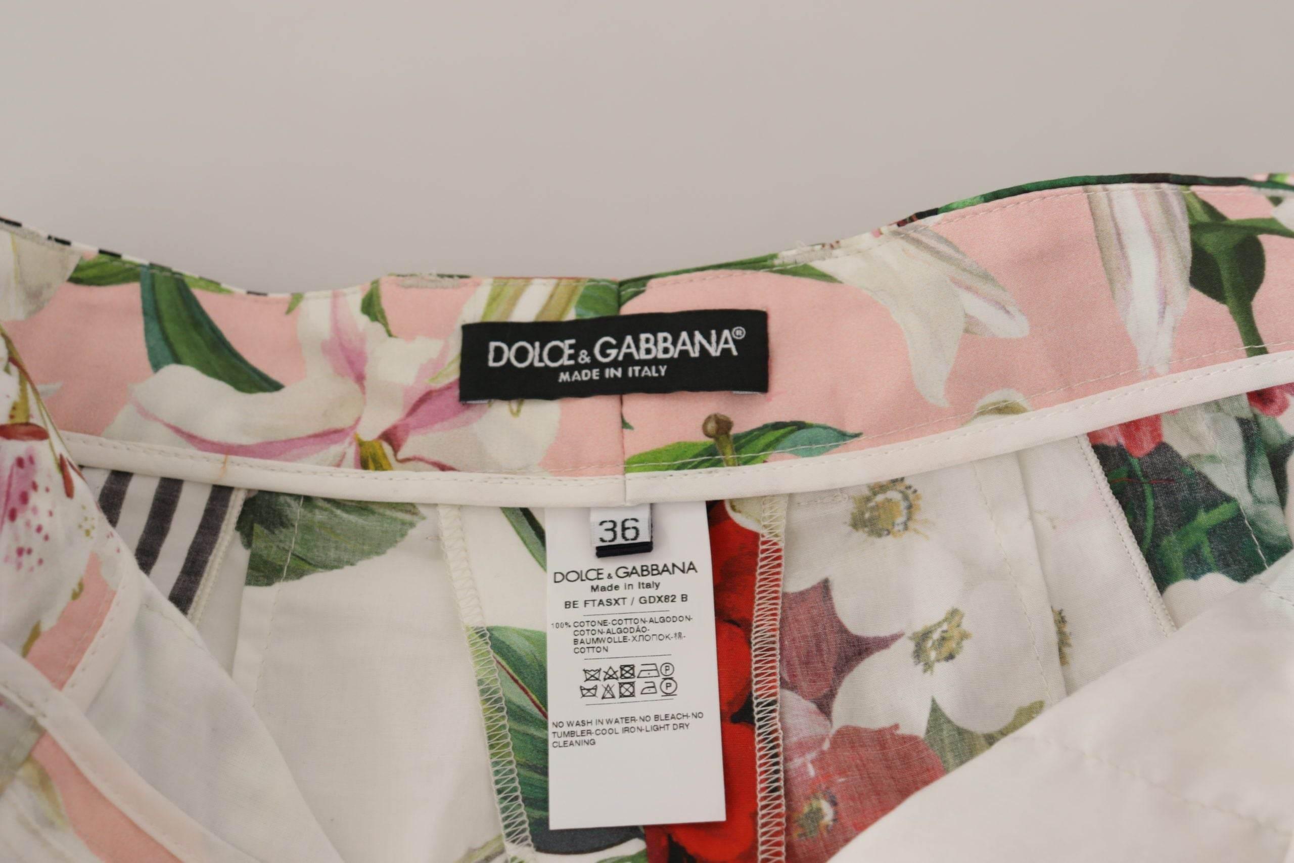 Dolce & Gabbana Floral High Waist Hot Pants Shorts - Hilstor