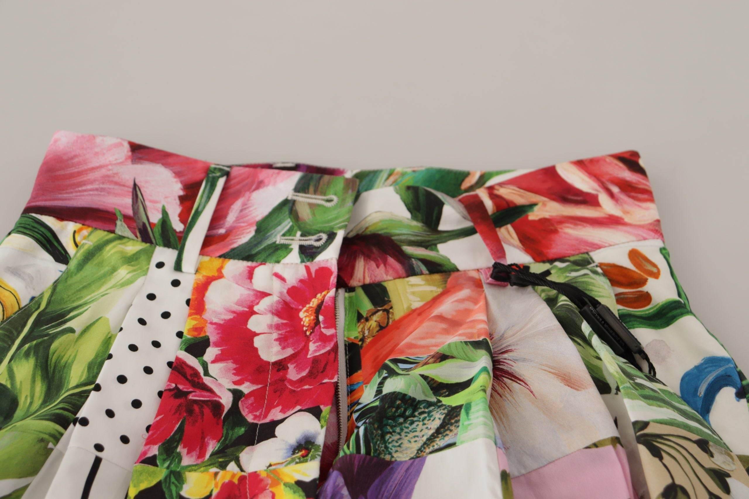 Dolce & Gabbana Multicolor Majolica Floral High-Waist Shorts - Hilstor
