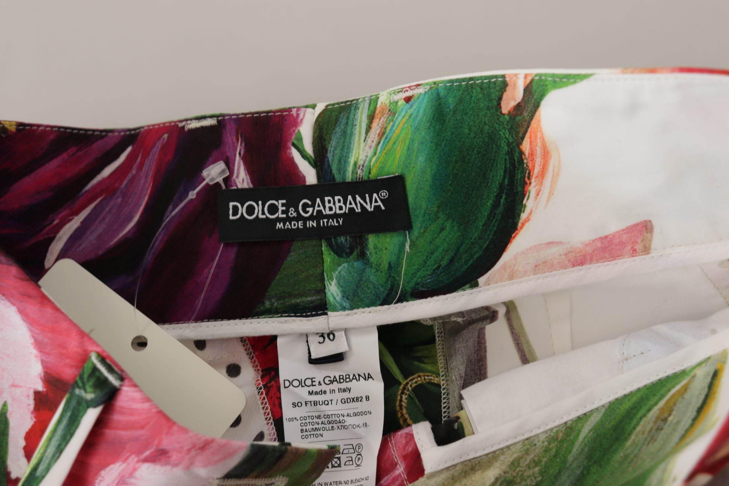 Dolce & Gabbana Multicolor Majolica Floral High-Waist Shorts - Hilstor
