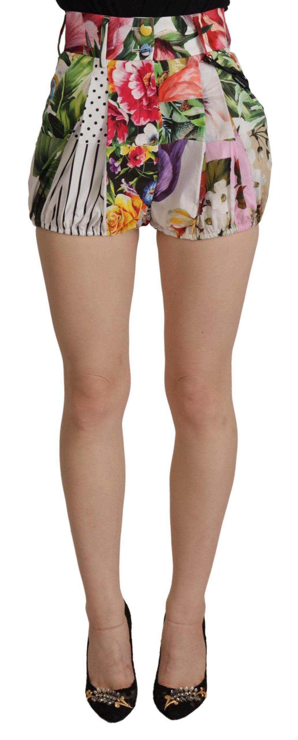 Dolce & Gabbana Multicolor Majolica Floral High-Waist Shorts - Hilstor