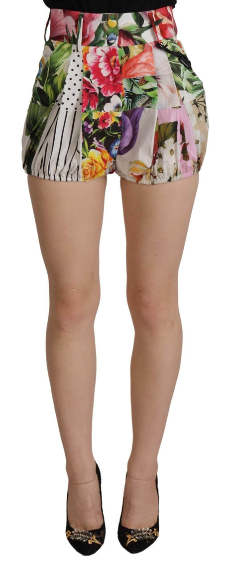 Dolce & Gabbana Multicolor Majolica Floral High-Waist Shorts - Hilstor