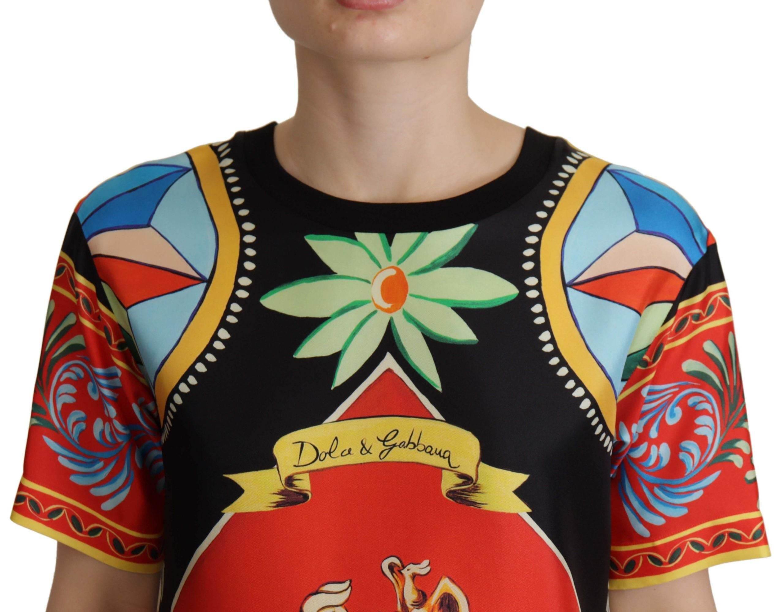 Dolce & Gabbana Glamourous Multicolor Silk Top - Hilstor