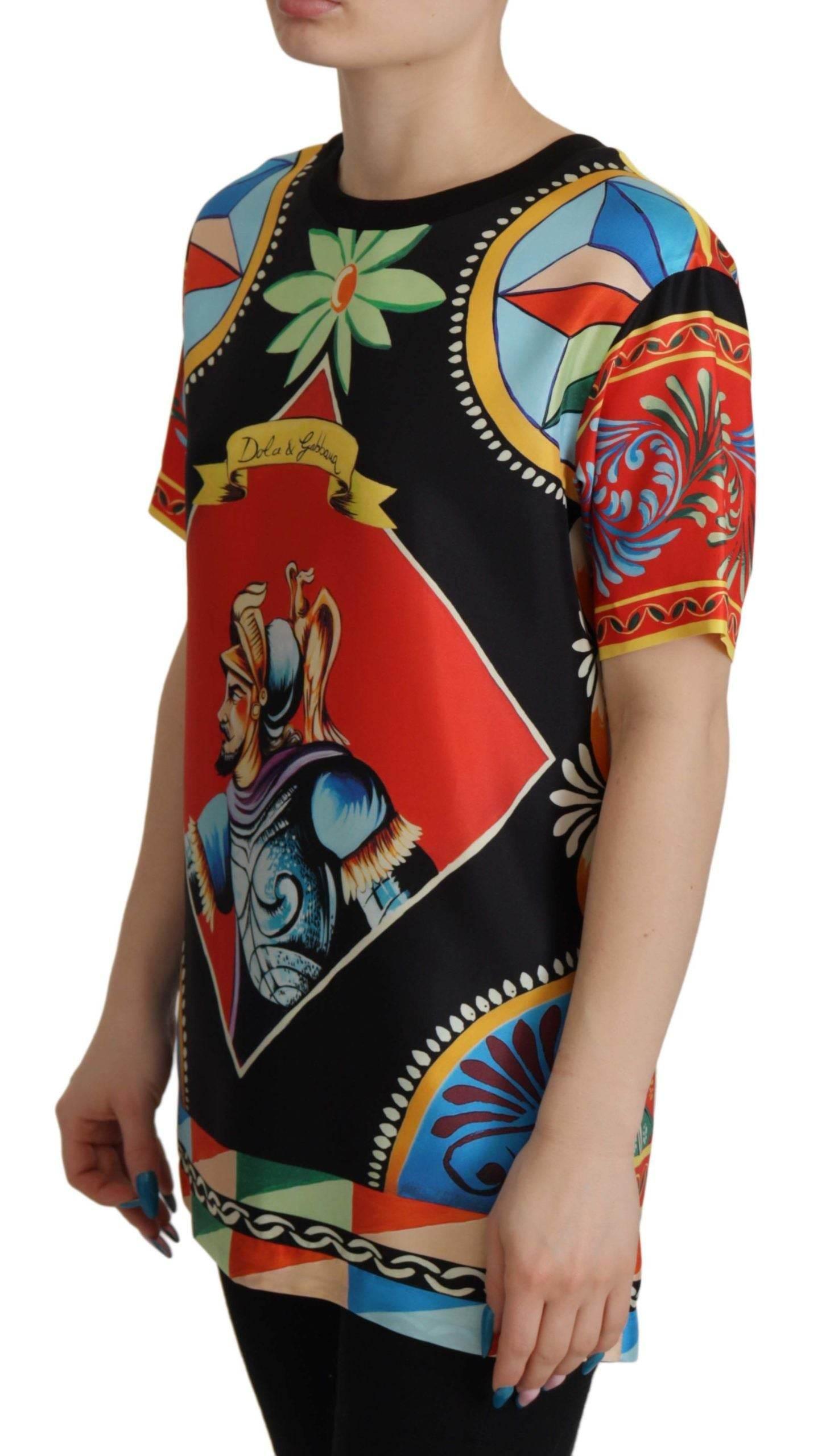 Dolce & Gabbana Glamourous Multicolor Silk Top - Hilstor