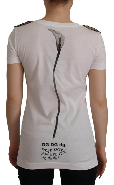 Dolce & Gabbana Elegant Floral Crewneck Cotton Tee - Hilstor