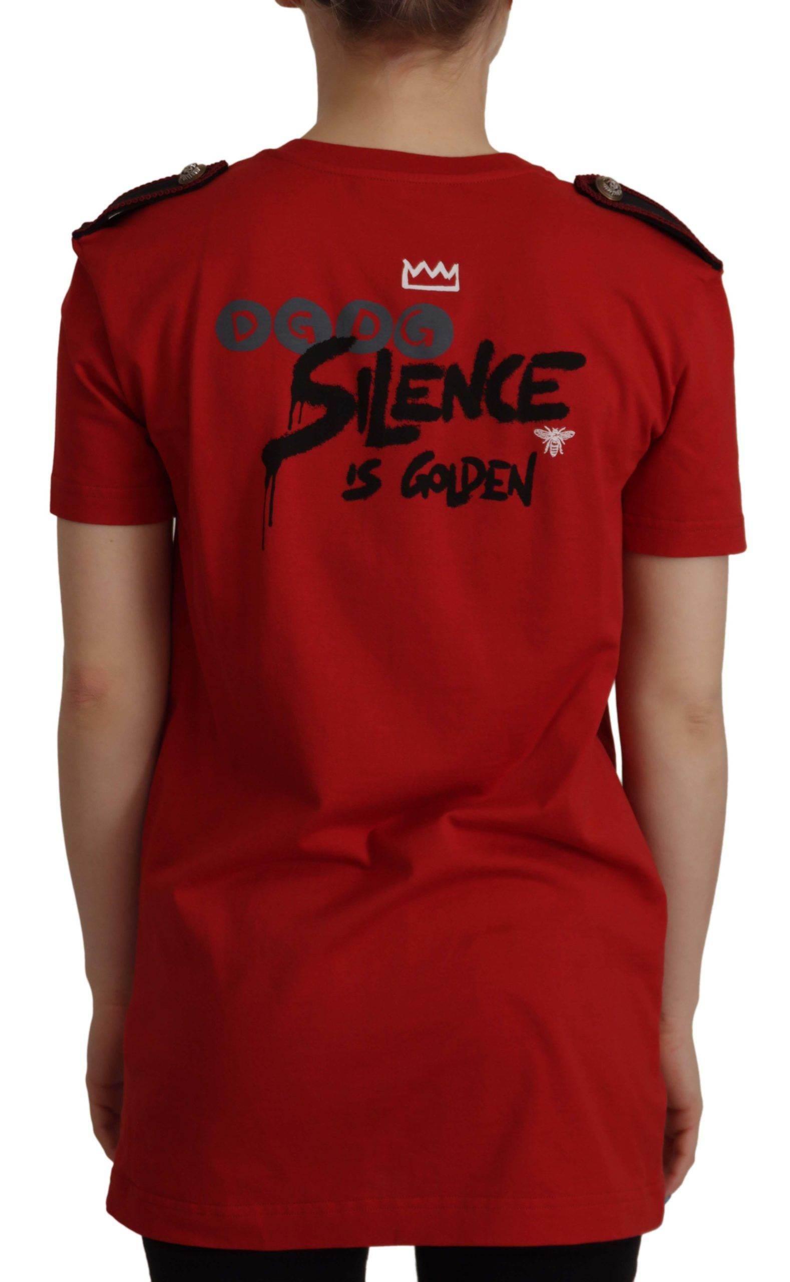 Dolce & Gabbana Elegant Red Crewneck Cotton Tee - Hilstor