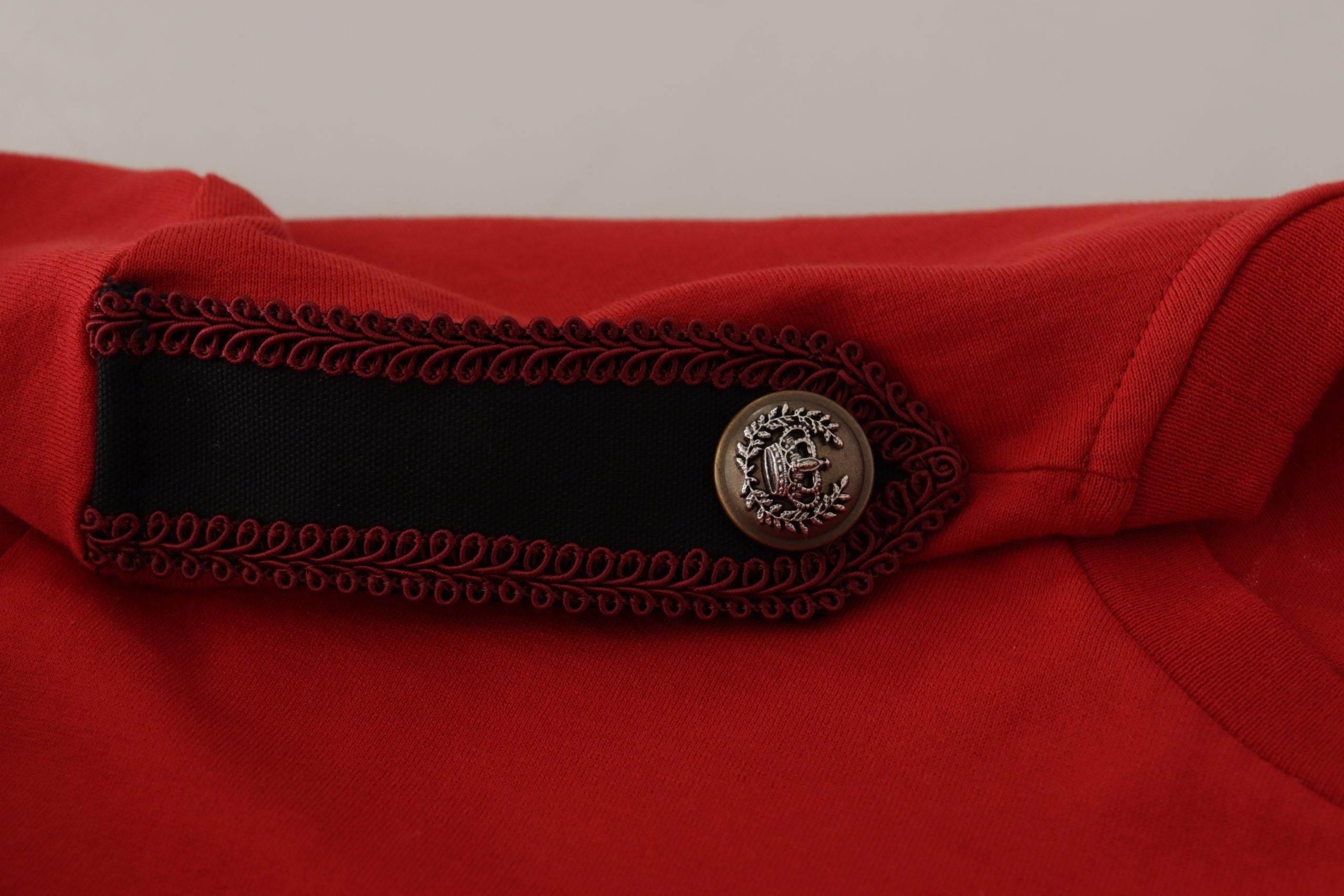 Dolce & Gabbana Elegant Red Crewneck Cotton Tee - Hilstor