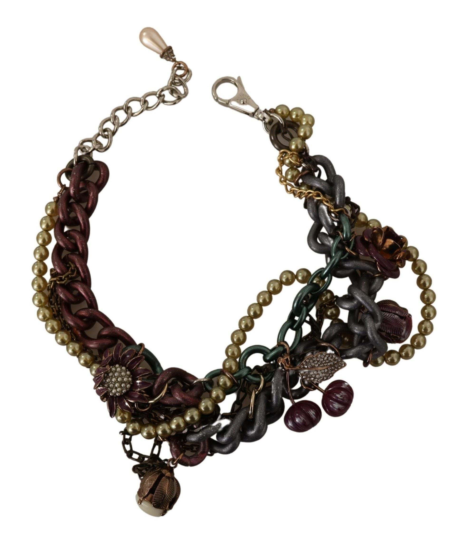 Dolce & Gabbana Sicilian Elegance Gold-Tone Statement Necklace - Hilstor