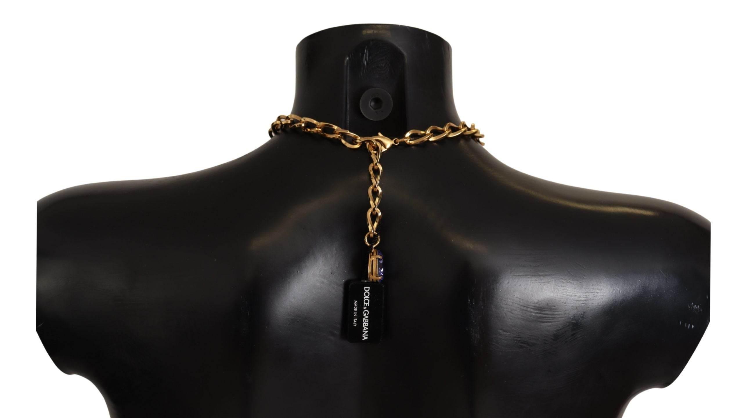 Dolce & Gabbana Elegant Floral Crystal Statement Necklace - Hilstor