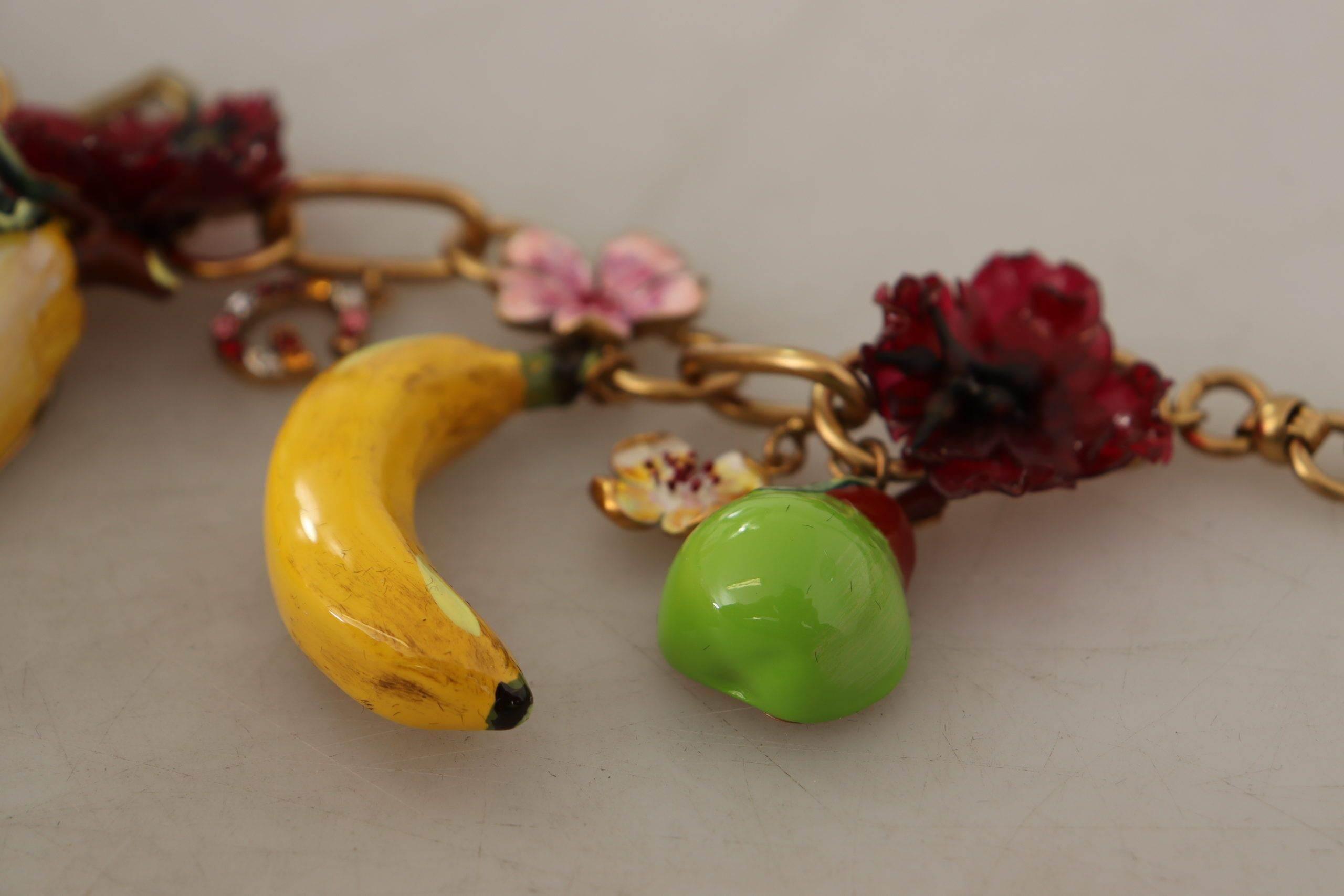Dolce & Gabbana Chic Gold Statement Sicily Fruit Necklace - Hilstor