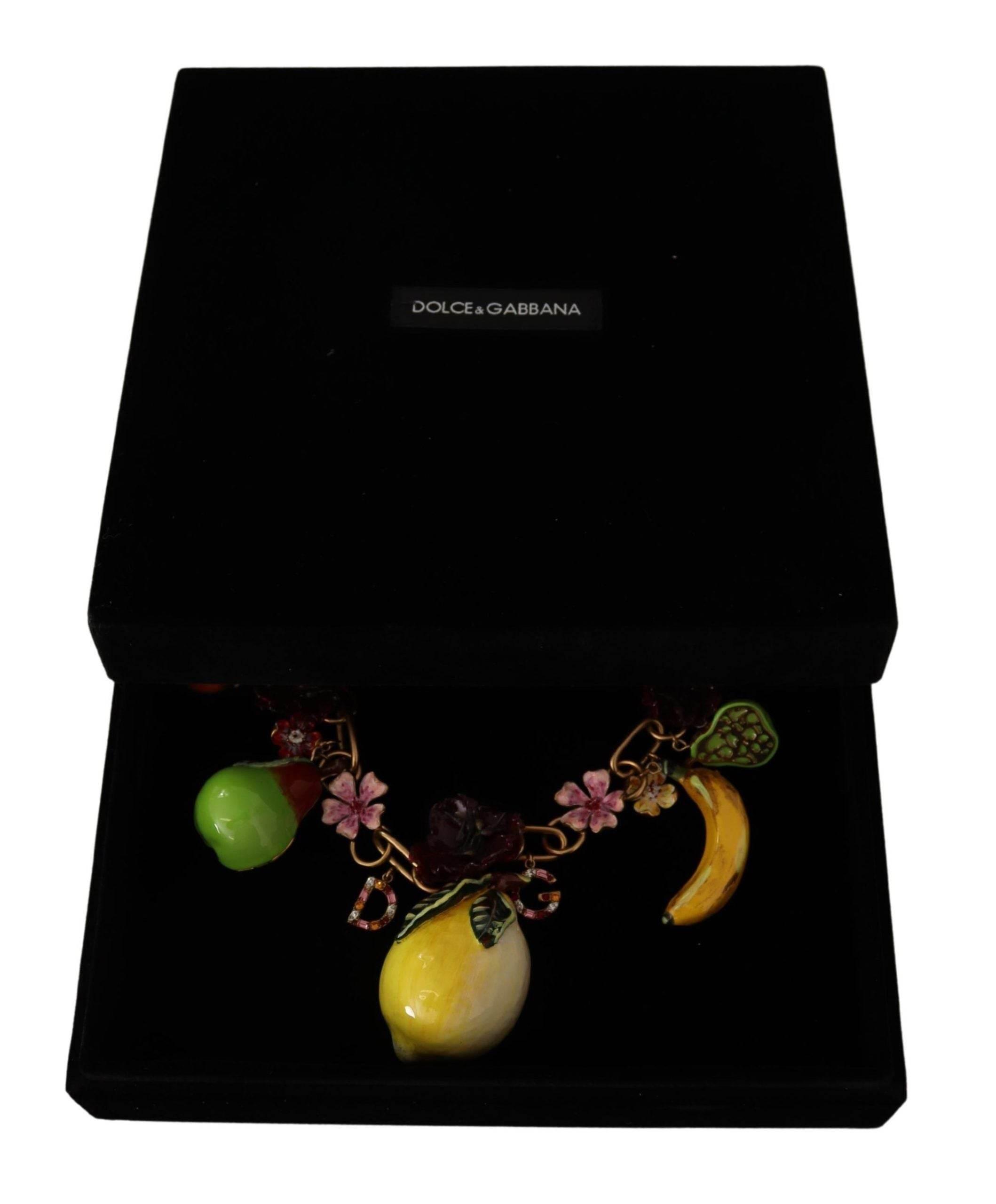 Dolce & Gabbana Chic Gold Statement Sicily Fruit Necklace - Hilstor