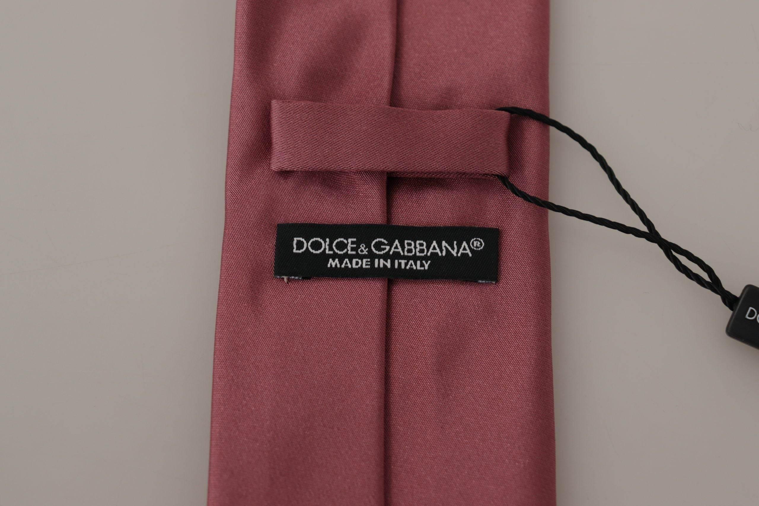Dolce & Gabbana Elegant Pink Silk Bow Tie - Hilstor
