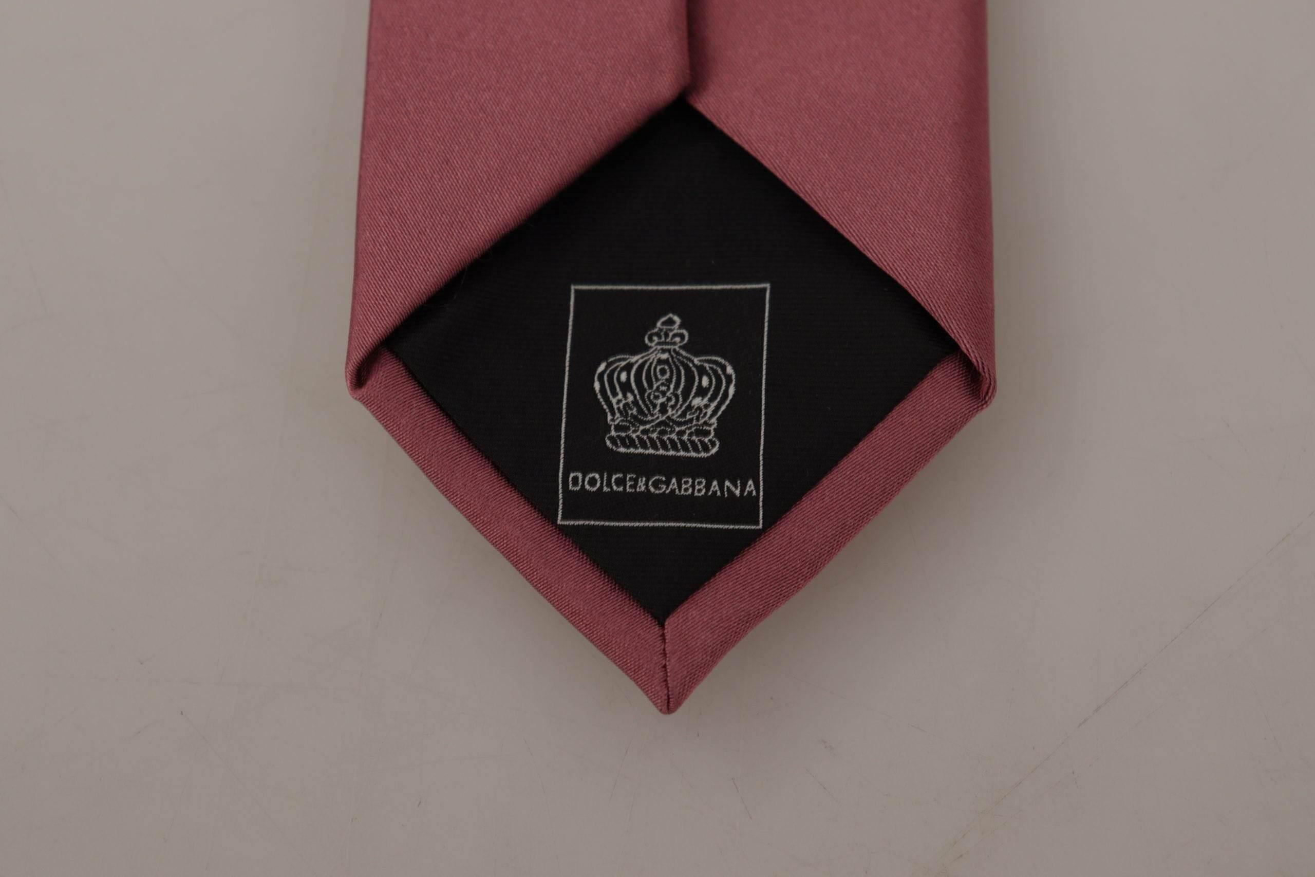 Dolce & Gabbana Elegant Pink Silk Bow Tie - Hilstor