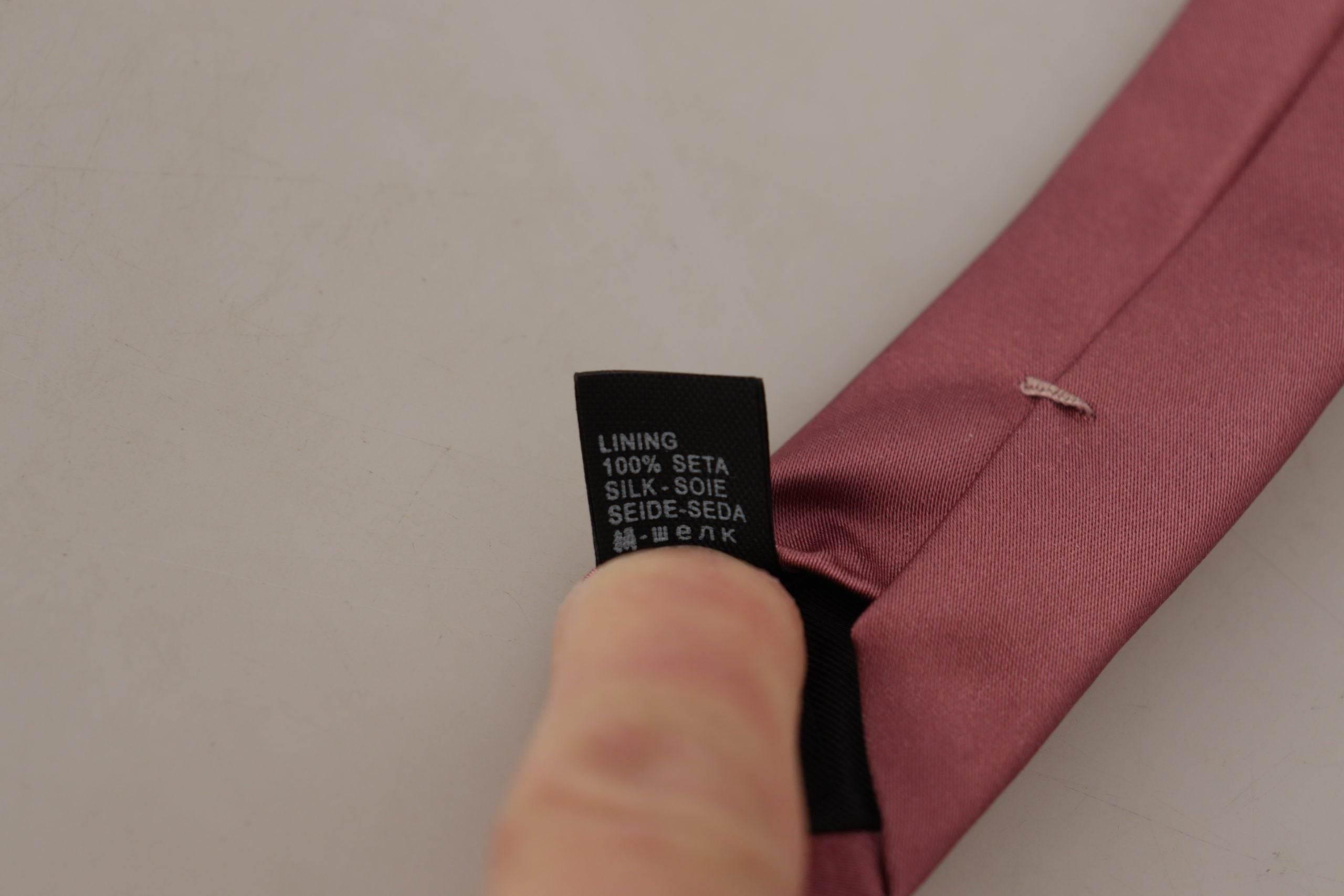 Dolce & Gabbana Elegant Pink Silk Bow Tie - Hilstor