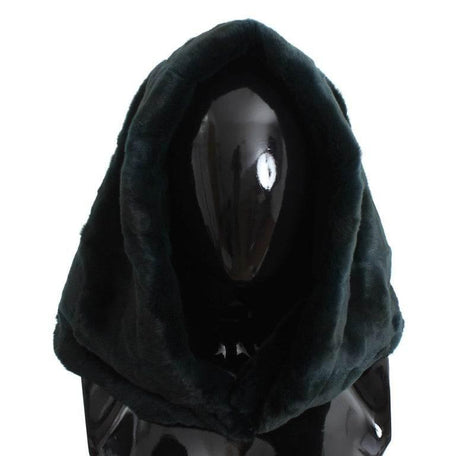 Dolce & Gabbana Green Weasel Fur Crochet Hood Scarf Hat - Hilstor